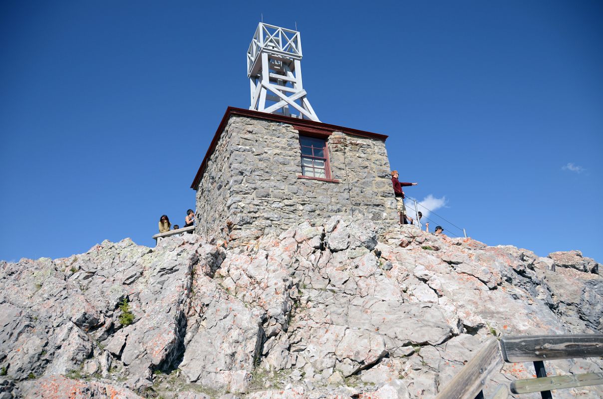 17 Sanson Peak With Meteorological Station From Sulphur Mountain At Top Of Banff Gondola In Summer